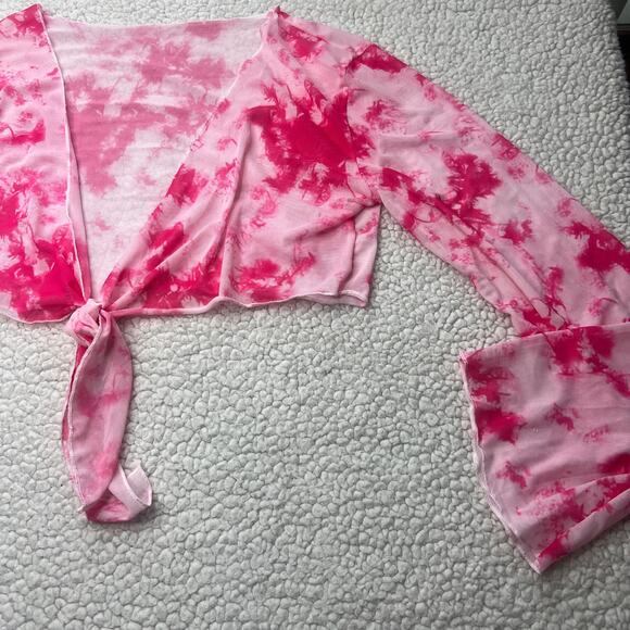 Pink Tie Dye Bikini w/ Top Cover Up Small - Picture 11 of 11